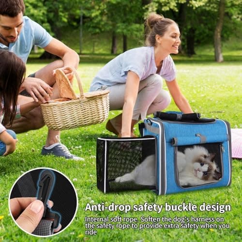 Foldable Pet Bag - Dog Basket for Bicycle, Travel Dog Cage, Portable Carrier Cage for Cats | Ventilation Backpack with Adjustable Polyester Bag P — view 3
