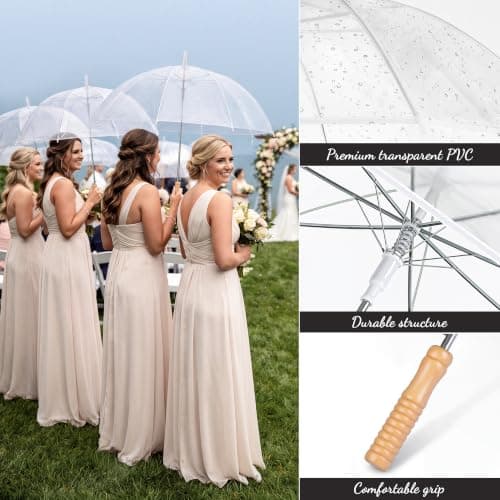 Aodaer 8 Pack Clear Umbrellas for Weeding — view 3
