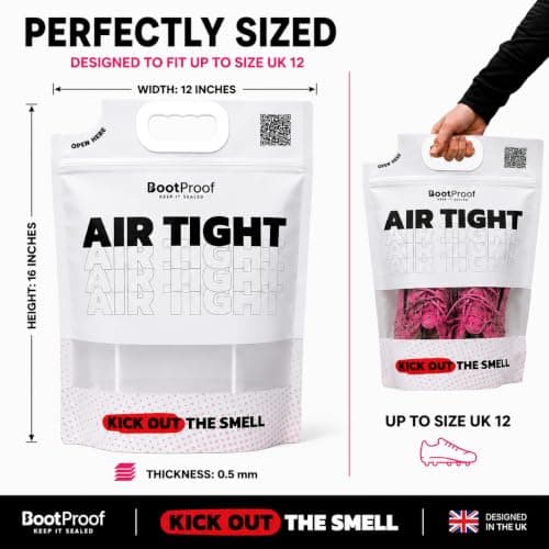 BootProof Smell Proof Air Tight Boot Bag with Lavender Reusable Deodoriser Odour Eliminating Storage for Football Boots, Rugby Boots, Gym and Sports Gear – Leakproof, Durable (Lavender & Peppermint) — view 4