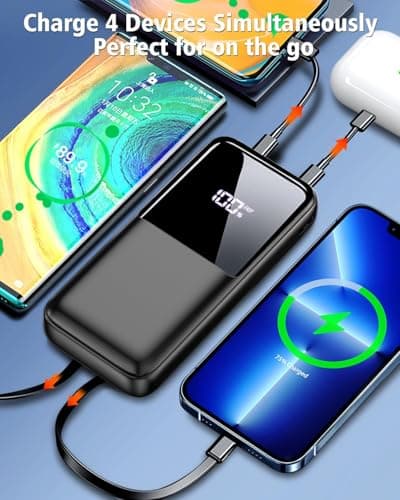 Power Bank Fast Charging, 26800mAh Portable Charger with Built-in Cables — view 4