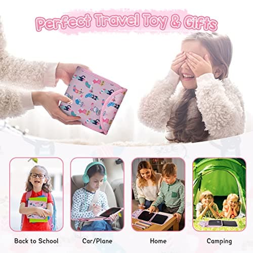Erasable Drawing Pad, 8inch Plane Activities for Kids, Doodle Book for Kids 3 4 5 6 7 8 Year Old Boy Girl Birthday Gifts, 14 Pages for Magic Drawing with 12 Pens — view 6