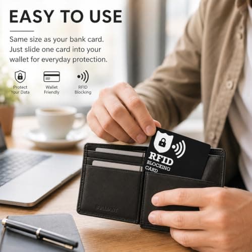 ChainYao 6 PCS RFID Blocking Cards, Ultra Thin Black Anti Theft Credit Card Protectors, Contactless Bank Card Blocker for Wallets, Slim Card Safeguard for Men & Women — view 5