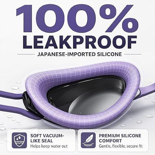 Racing Swimming Goggles Plasma Anti Fog REVO UV Protection Lens, Purple — view 4