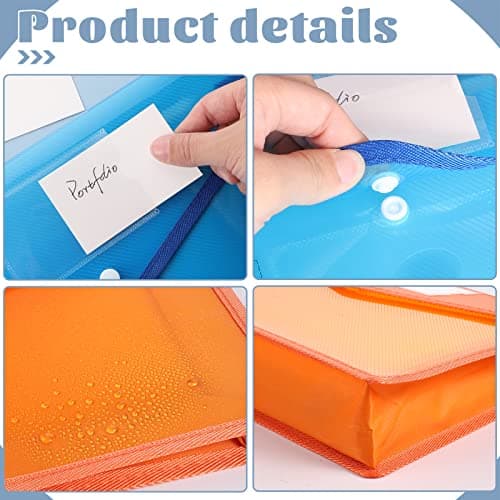 A4 Folders Plastic Wallets 6Pcs Plastic Document File Bag Envelope Folder — view 3