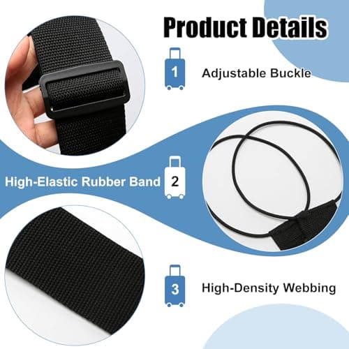 4 Pcs Luggage Connector Straps for Suitcases, Adjustable Luggage Straps — view 3