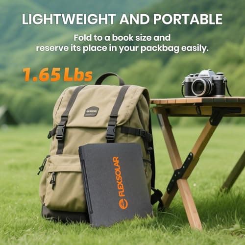 FlexSolar 40W Portable Solar Panel Charger - Upgraded Fast Charging — view 3