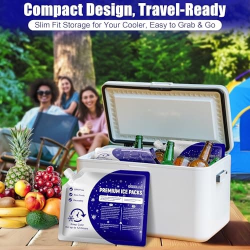 COZCLAM 6-Pack Reusable Ice Packs for Cool Bag, Cool Box, Lunch Box, Travel — view 5