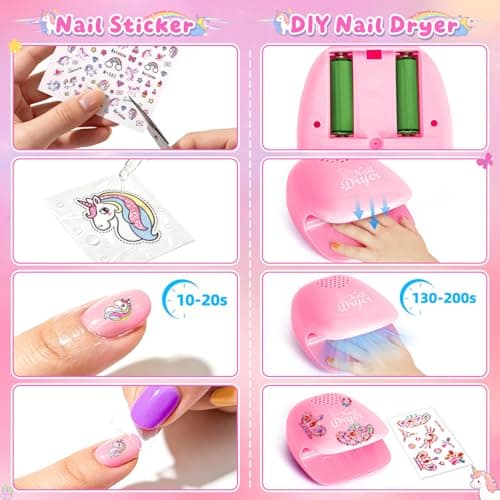 Hohosunlar Kids Nail Polish Sets, Water-Based Nail Art Kit for Girls 3-12 — view 5