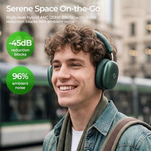 havit H670BT Adaptive Active Noise Cancelling Headphones (Green) — view 2