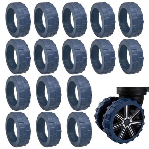 Protective Rubber Luggage Wheel Protectors for Travel Suitcase, Blue 16Pcs