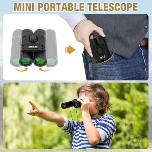 OFFCUP 200x25 Compact Binoculars for Adults and Kids, Mini Pocket Binocular — view 6