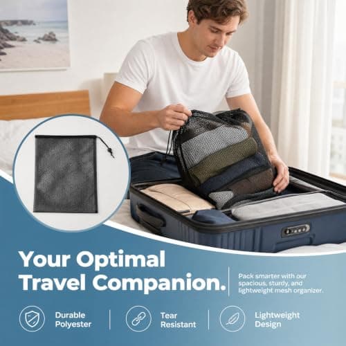 Large Mesh Drawstring Bags 4 Pcs, 35x40cm Black Nylon Net Bag for Beach, Swimming, Pool and Sports, Heavy Duty String Bag for Sand Toys, Gym, Travel and Laundry Storage — view 4
