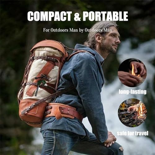 1 Pcs Fire Starter Kit Flint and Steel Survival Fire Steel Outdoor Emergency Survival Tool for Travelling Camping Hiking (Green) — view 6