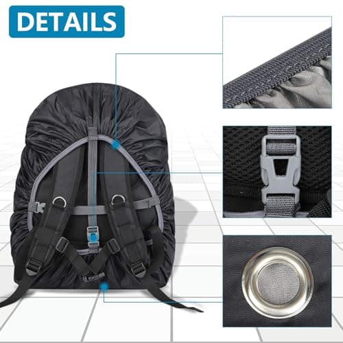 Waterproof Backpack Rain Cover(15-75L)Dustproof Rain Cover for Backpack,Adjustable Rucksack Rain Cover,Backpack Rainproof Protector ,Outdoor Anti-tear Backpack Raincover for Camping,Hiking,Cycling(XL) — view 5