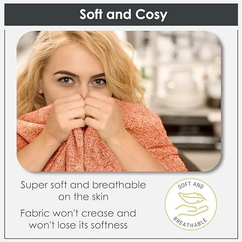 Emma Barclay Throw Blanket For Sofas Bed Extra Large Soft Chenille Throws For Settees In Burnt Orange Throw Fleece Blankets - Darcy Collection 50" x 60" (127cm x 152cm) Burnt Orange — view 2