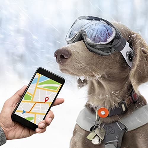 Airtag Dog Collar Holder, Silicone Pet Collar Case for Apple Airtag, Anti-Lost Air Tag Cover for Luggage and Handbag (Yellow/Orange) — view 3