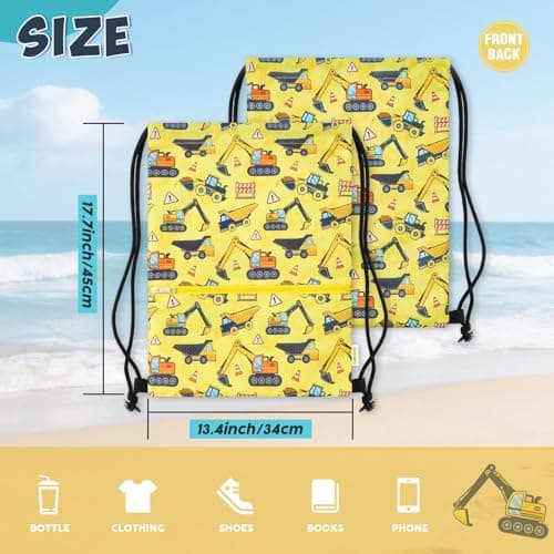 WAWSAM Kids Drawstring Gym Bag with Zippered Pocket String Backpack — view 2