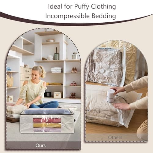 Omygarden Large Durable Canvas Storage Bags with Zipper, Beige, 2-pack — view 6