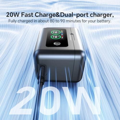 2 Pack 2800mAh Battery with 20W Fast Charger for 360x5 Camera — view 4