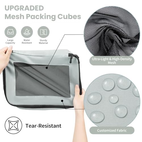 Prezon Packing Cubes for Suitcase 10 Set, Lightweight Luggage Packing Organizers Packing Cubes for Travel Accessories - Mint — view 3