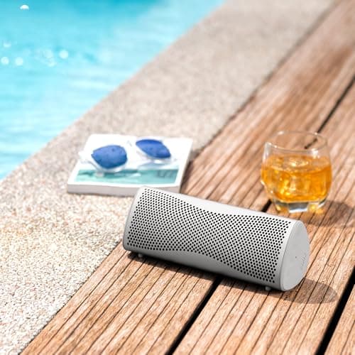 KEF Muo Portable Bluetooth Speaker, Wireless Waterproof Speaker, Silver — view 6