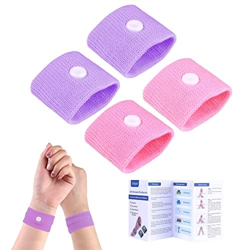 Anti Nausea Travel Sickness Wristbands, 2 Pairs Motion Sickness Bands