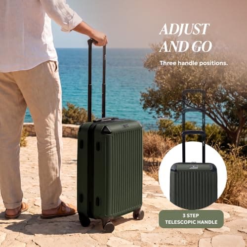 LUGG 20 Inch Sky Rover Carry On Suitcase - Lightweight ABS Hard Shell Cabin Luggage with TSA Lock, 4 Spinner Wheels, Water Resistant, EasyJet Overhead Size 55x35x23cm, 5 Year Warranty — view 5