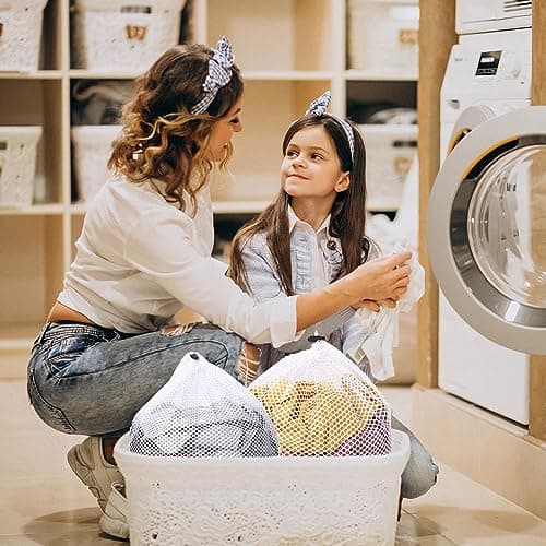 2 Pcs Drawstring Laundry Bag, Mesh Laundry Bags for Washing Machine, Mesh Wash Bags Laundry Bags, Heavy Duty Dirty Clothes Washing Machine Bag, Travel Washing Bag for Cloths Blouse(30x40/40x50cm) — view 5