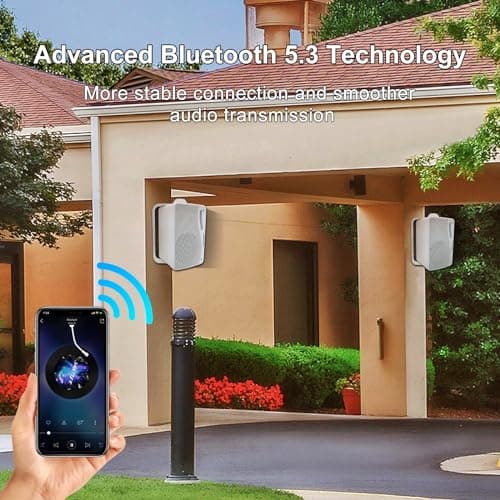 STUDIOFINIX 3.5 Inch Outdoor Bluetooth Speakers Waterproof Wired,3 Way 200W Upgrade Premium Wall Mount Speakers,Ideal use in Patio,Deck, Indoor Outdoor（White） — view 5