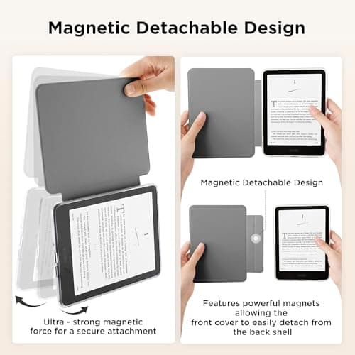 Litvana Detachable Magnetic Case for 6.8" Kindle Paperwhite (11th Generation-2021) and Kindle Paperwhite Signature Edition, Slim PU Shell Cover Case with Auto Wake/Sleep, Leopard — view 3