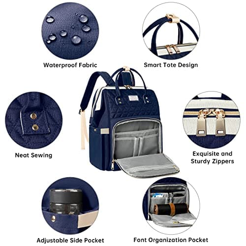 VSNOON Laptop Backpack for Women, 15.6 Inch Travel Backpack Wide Open — view 3