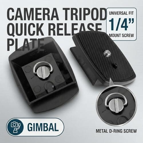 Hopzab Camera Quick Release Plate, Universal Tripod Mount Adapter with 1/4 Inch Screw, Durable Plastic for Easy Camera Attachment, 4.3x4.3cm — view 3
