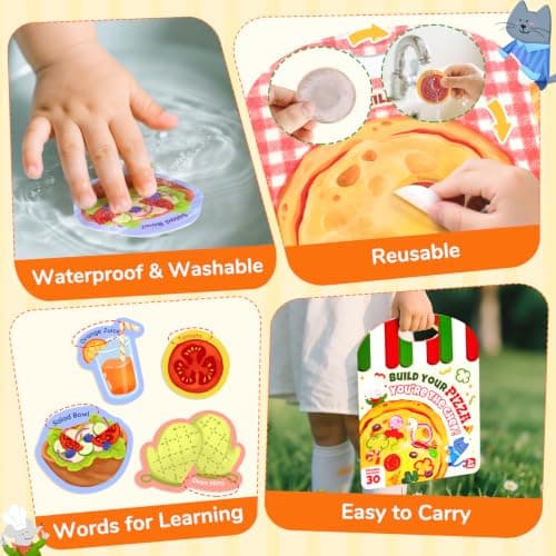 JoyCat Reusable Sticker Book - Jelly Stickers for Toddlers, Pizza-Making — view 4