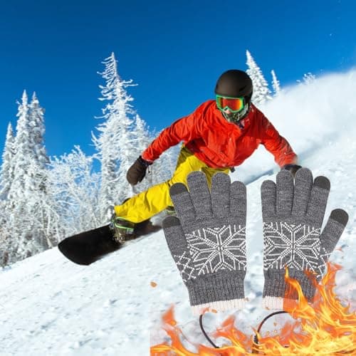 Nuaoxyeu Warehouse Deals Clearance Thermal Gloves Heating Gloves Rechargeable Travel Gloves for Cold Weather Winter Outdoor Gear for Workout Walking Gifts Under 5 Pounds — view 3