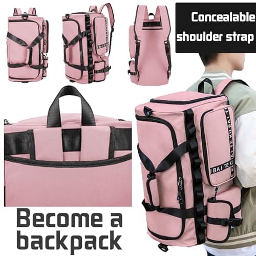 AUNGKWANG Sports Bag for Women and Men, XXL Sports Gym Bags, 65L Waterproof Travel Bag, with Shoe Compartment and Wet Pocket, Large Holdall, Cabin, Gym Bags, for Travel, Fitness, Sport — view 4
