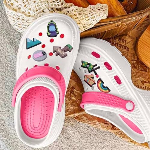 Spunklad 13Pcs Camping Shoe Charms Decoration for Croc Clog Sandals, Outdoors Travel Croc Charms Accessories for Boys Girls Teens Adults Men Women Party Favor — view 6