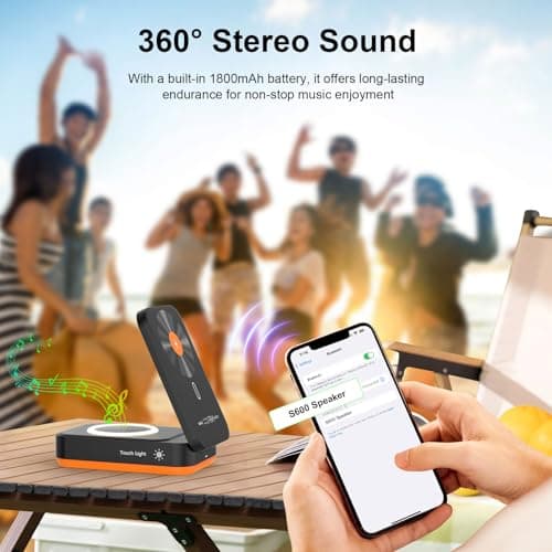 Wireless Charger,Phone Charging Station with Speaker,15W Fast Foldable Charger Stand For iPhone 17/16/15/14/13/12 Pro Max,Portable Bluetooth Phone Speaker,Gadgets For Men Women — view 6