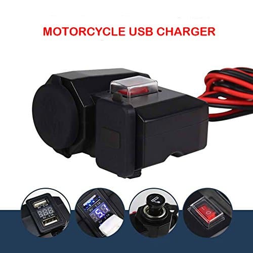 Krtopo Motorcycle USB Charger 5V/2.1A Waterproof Dual Output Jack 12V DC — view 3