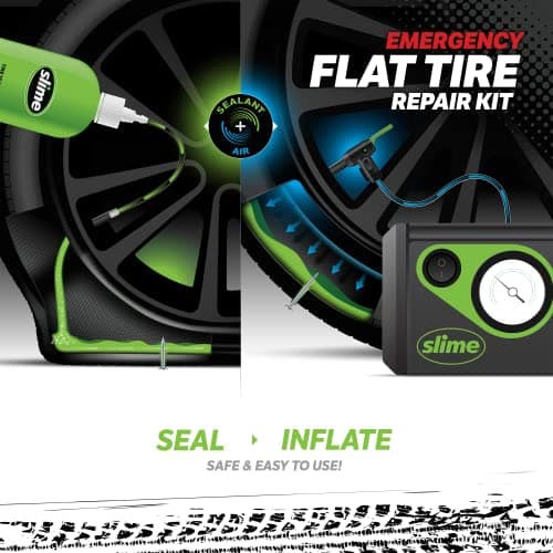 Slime CRK0305-IN Smart Repair Kit, Emergency Flat Tyre Puncture Repair, includes 473mL of Sealant and a Tyre Inflator, suitable for Cars and other Highway Vehicles, 15 Min Fix — view 5