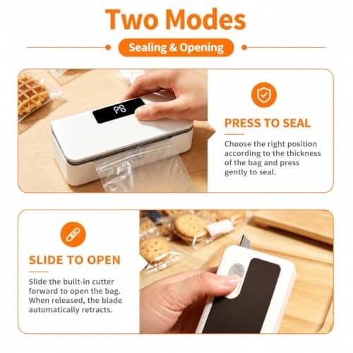Mini Bag Sealer Heat Machine 8 Adjustable Gears, Handheld Bag Sealer, Dual-Purpose Sealing &cutting, Magnetic Storage, Bag Sealers for Chips, Snacks & Plastic Bags — view 4