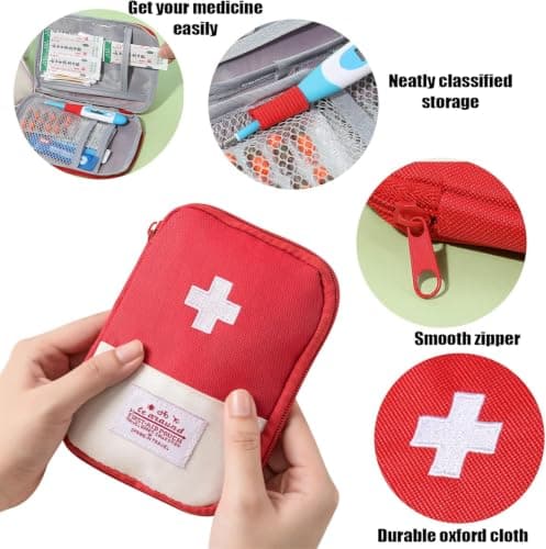 2 PCS Travel Medicine Bag Portable Mini First Aid Kit Empty Storage Bag — view 6