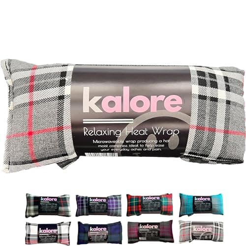 KALORE Wheat Bags Microwavable for Neck & Shoulder Pain Relief – Lavender Scented Heat Wrap – Handmade in UK with UK-Grown Filling – Tartan Cotton – Deep Comfort for Tension & Aches, Dark Grey
