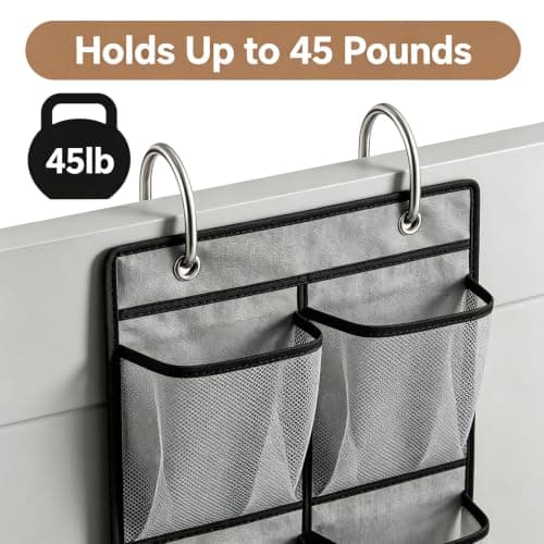 SOPSTUO Hanging Shoe Storage, Over Door Shoe Storage, Door Shoe Rack,12 Breathable Mesh Huge Pockets, Shoe Hanging Storage Bag with 2 Metal Hooks for Various Doors (Modell C) — view 4