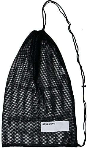 aqua zone Drawstring Sports Equipment Mesh Bag For Swimming Beach Diving Travel Gym (Green),Black-2,18 inch wide and 31 inch Tall — view 3