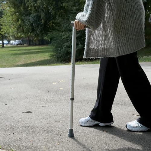 The Helping Hand Company Aluminium Walking Stick, Adjustable Height 84-109.2cm, PVC Handle, 20 Stone Capacity (Medium) — view 3