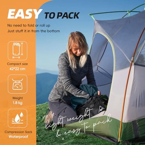MEREZA Sleeping Bags XL for Mens Large Wide Sleeping Bag for Camping Big and Tall Sleeping Bags for Women Adults Warm with Compression Sack Cold Weather & Warm (AEGEAN BLUE) — view 4
