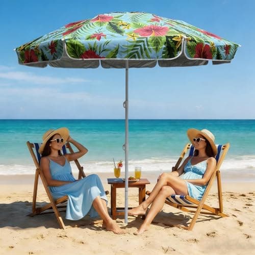 LOTTAFUN Portable Beach Umbrella 6ft – Lightweight Adjustable Outdoor Patio and Beach Umbrella Sun Shade with Sand Anchor & Carry Bag, Outdoor Folding no Tilt The sand needs to exceed the spiral 6inch — view 3