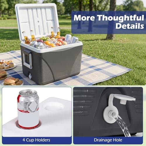 COSTWAY 12L/16L/21L/41L Insulated Cool Box (Black, 56 x 39 x 41 cm) — view 5