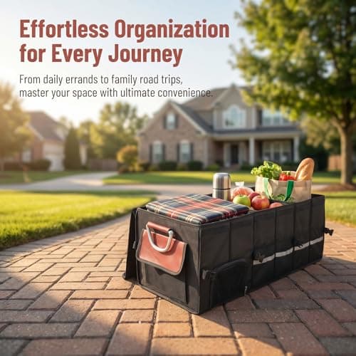 June&July story J&J Car Trunk Organizer 112L & Collapsible Cooler Bag 31.5L, Premium Durable Adjustable Storage for Road Trip Essentials, Car Accessories for Men & Women, Suv、Truck (Extra Large) — view 5