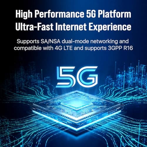 ZTE G5B 2 5G WiFi 6 Router AX3600, Dual Band 2.4GHz/5GHz, High-Gain Antennas + 2 External Ports, 5G NR SA/NSA, Gigabit Ethernet, Unlocked CPE, Up to 64 Devices — view 6